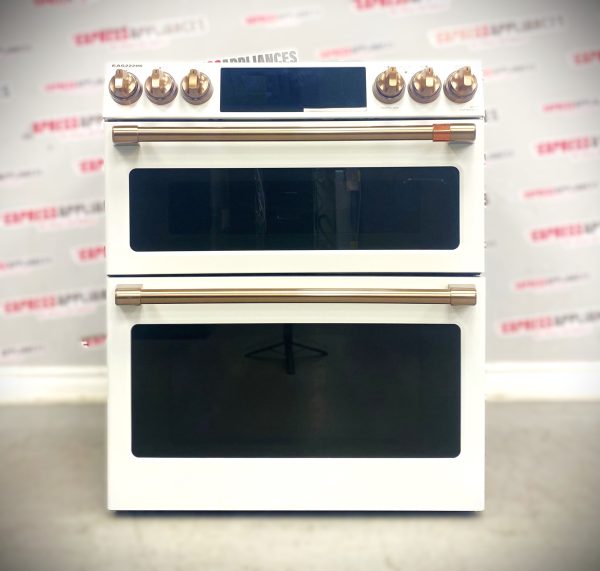 Open Box GE Café 30” Slide-In Glass Top Doble Oven Stove CCES750P4M4W2 For Sale