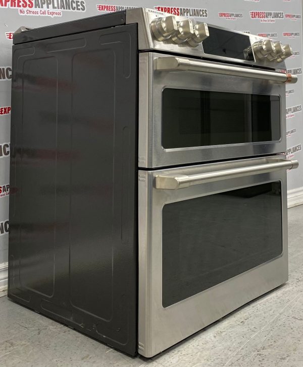 Open Box GE Café Slide-In Induction Double Oven 30” Stove CCHS950P2M6S1 For Sale