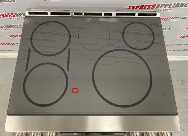 Open Box GE Café Slide-In Induction Double Oven 30” Stove CCHS950P2M6S1 For Sale