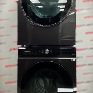 Open Box Samsung Front Load Washer and Dryer 27” Stackable Set WF46BB6700AVUS, DVE46BB6700V For Sale