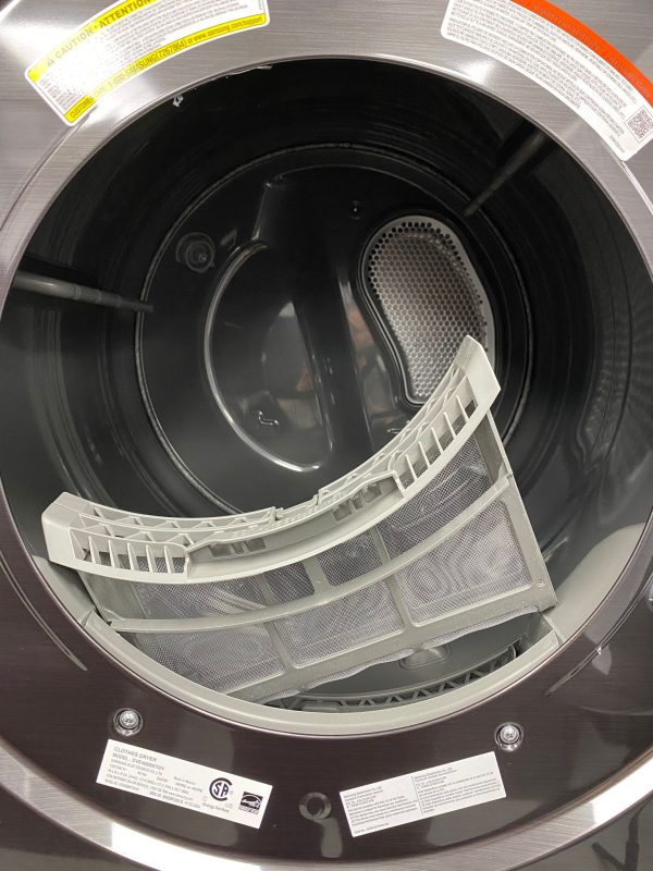 Open Box Samsung Front Load Washer and Dryer 27” Stackable Set WF46BB6700AVUS, DVE46BB6700V For Sale