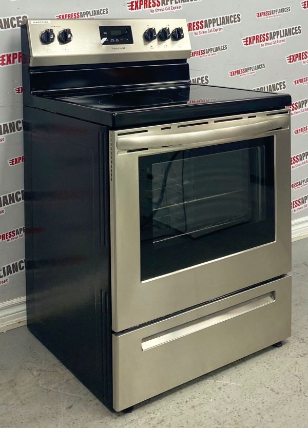 Used Frigidaire 30” Freestanding Glass Top Stove FCRE305CASK For Sale