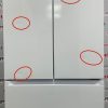 Used Samsung 30” French Door Refrigerator RF22A4111WWAA damage front