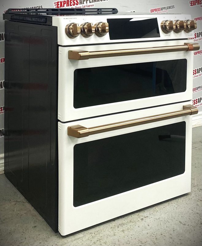 Open Box GE Café 30” SlideIn Glass Top Doble Oven Stove CCES750P4M4W2