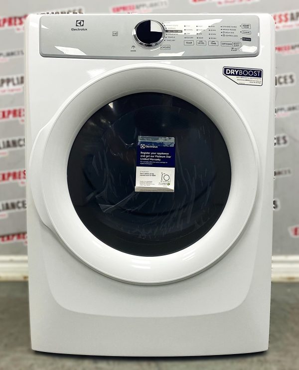 Open Box Electrolux 27” Electric Stackable Dryer ELFE733CAW0 SKU: EAC22862 For Sale