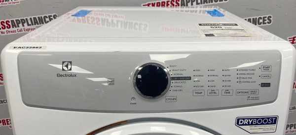 Open Box Electrolux 27” Electric Stackable Dryer ELFE733CAW0 SKU: EAC22862 For Sale