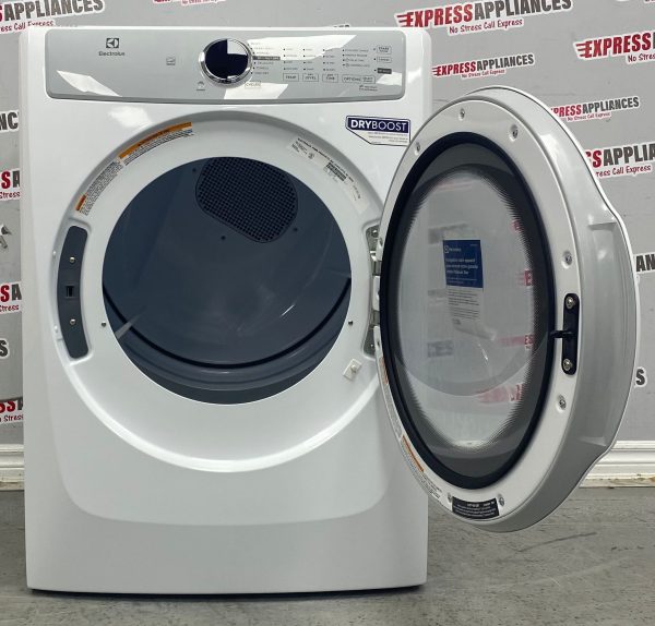 Open Box Electrolux 27” Electric Stackable Dryer ELFE733CAW0 SKU: EAC22862 For Sale