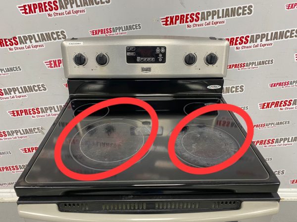 Used Maytag Freestanding Glass Top 30” Stove YMER7765WS3 For Sale