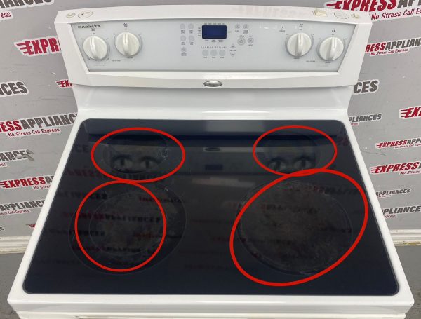 Used Whirlpool Freestanding Glass Top 30” Stove WERP4110SQ0 For Sale