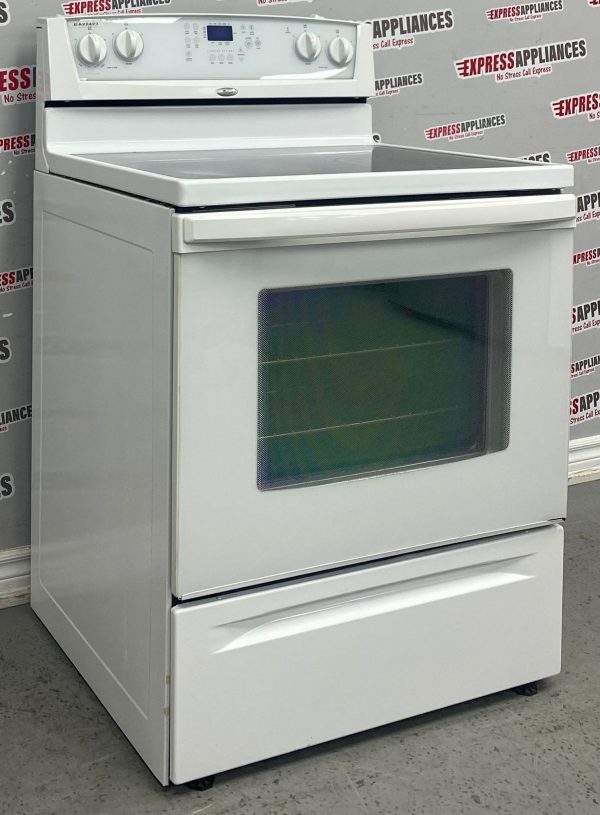 Used Whirlpool Freestanding Glass Top 30” Stove WERP4110SQ0 For Sale