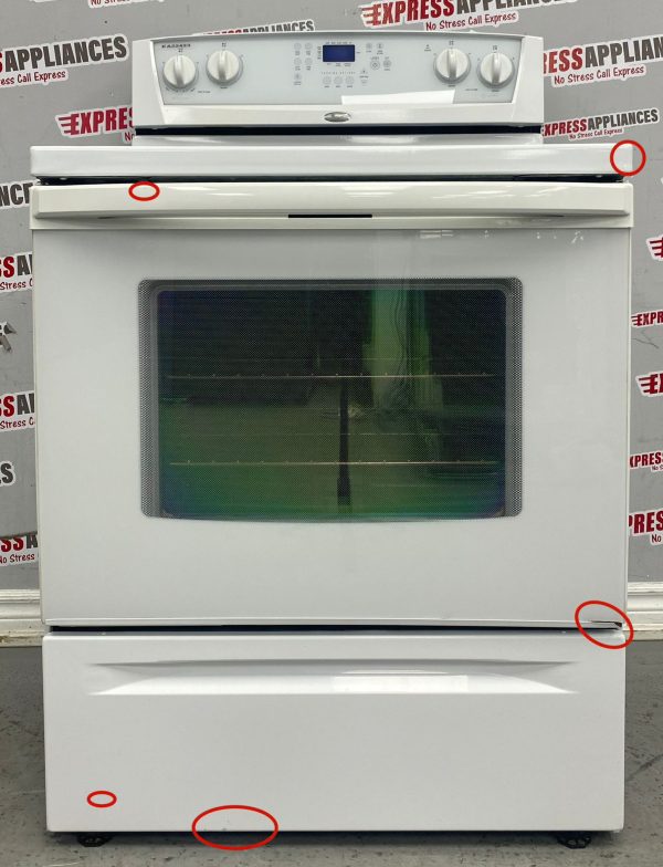 Used Whirlpool Freestanding Glass Top 30” Stove WERP4110SQ0 For Sale