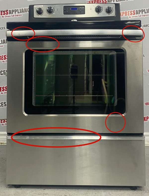 Used Whirlpool Freestanding Glass Top 30” Stove YWFE361LVS0 For Sale