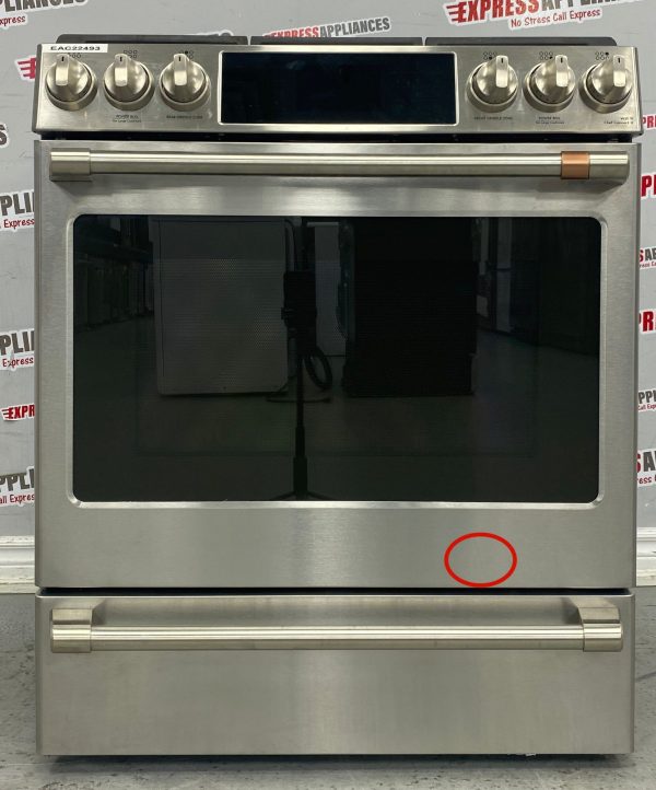 Open Box GE Café Slide-In 30” Gas Stove CCGS700P2M3S1 For Sale