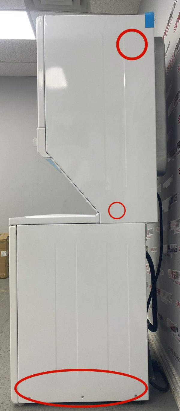 Used GE Laundry Centre 27” Stacked Washer/Dryer WSM27THBWWW For Sale