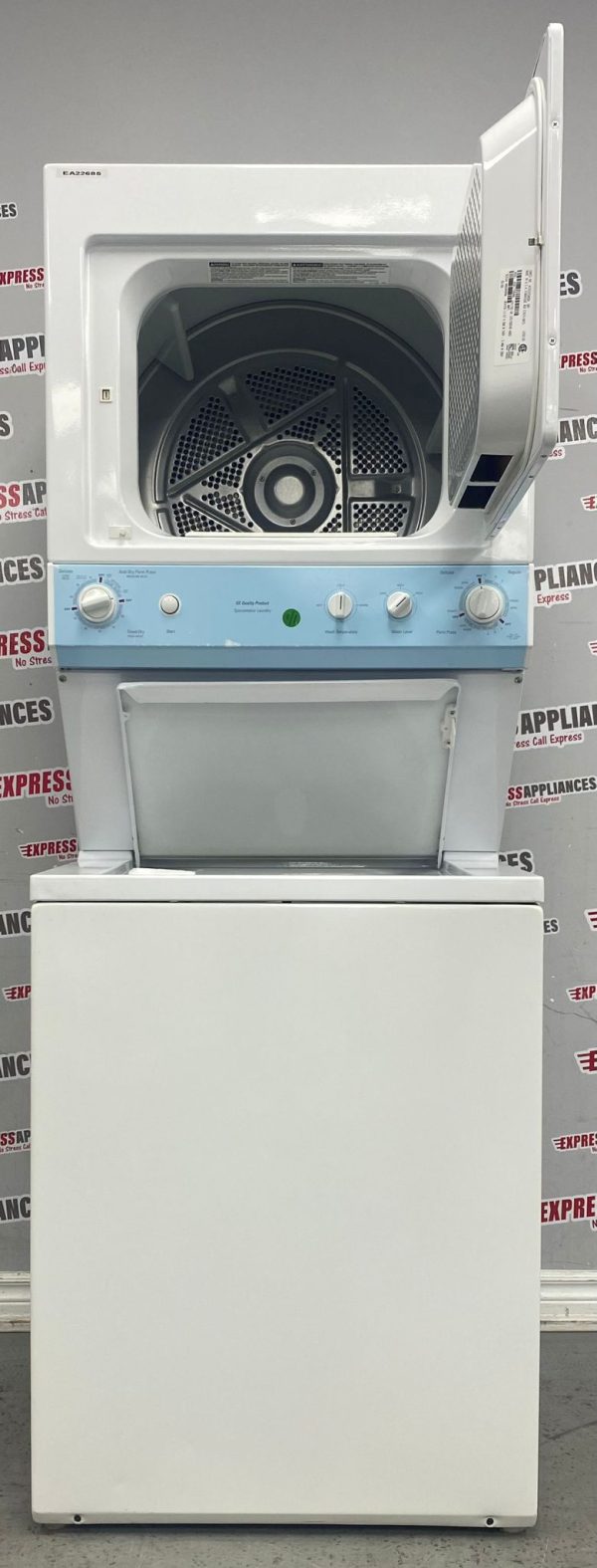 Used GE Laundry Centre 27” Stacked Washer/Dryer WSM27THBWWW For Sale