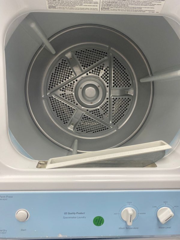 Used GE Laundry Centre 27” Stacked Washer/Dryer WSM27THBWWW For Sale