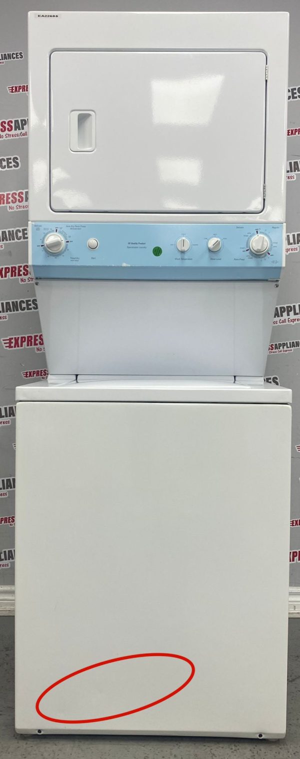 Used GE Laundry Centre 27” Stacked Washer/Dryer WSM27THBWWW For Sale