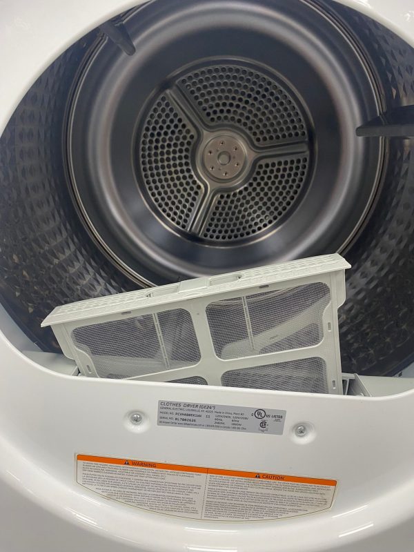 Used GE Electric 24” Stackable Dryer PCVH480EKWW SKU: EA22704 For Sale