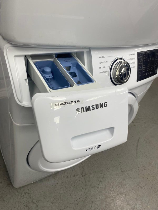 Used Samsung 27” Front Load Washer and Electric Dryer Stackable Set WF45M5100AW/A5 DV42H5000EW/AC For Sale