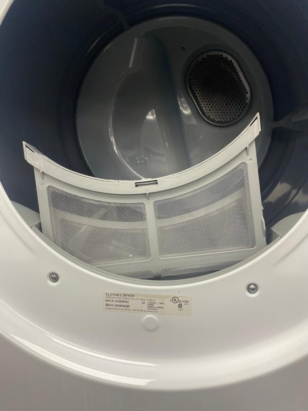 Used Samsung 27” Front Load Washer and Electric Dryer Stackable Set WF45M5100AW/A5 DV42H5000EW/AC For Sale