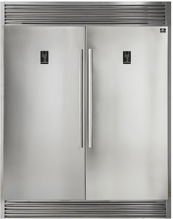 New Forno Side-By-Side 60” Refrigerator and Freezer Set in Decorative Trim Kit FFFFD1933-28RS FFFFD1933-28LS For Sale