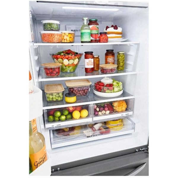 New LG French Door 33” Refrigerator LRFNS2503V For Sale (Black Stainless Steel)