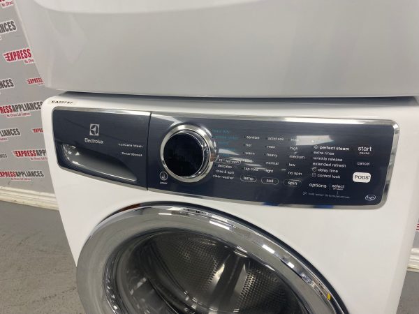 Used Electrolux Front Load Washer and Dryer 27” Stackable Set EFLS627UIW0 EFMC527UIW0 For Sale