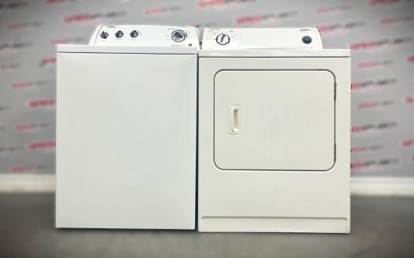 Used Whirlpool 27” Washer and Dryer Side-by-Side Set WTW4800XQ4 YWED5300SQ0 For Sale