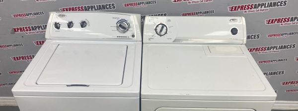 Used Whirlpool 27” Washer and Dryer Side-by-Side Set WTW4800XQ4 YWED5300SQ0 For Sale