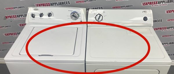 Used Whirlpool 27” Washer and Dryer Side-by-Side Set WTW4800XQ4 YWED5300SQ0 For Sale