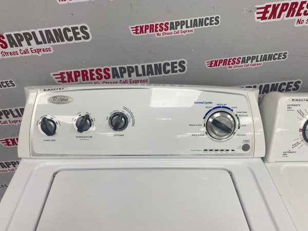 Used Whirlpool 27” Washer and Dryer Side-by-Side Set WTW4800XQ4 YWED5300SQ0 For Sale