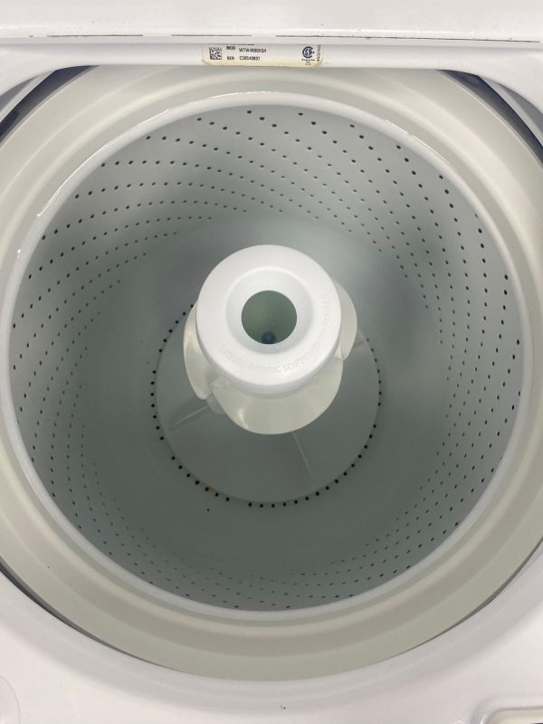 Used Whirlpool 27” Washer and Dryer Side-by-Side Set WTW4800XQ4 YWED5300SQ0 For Sale