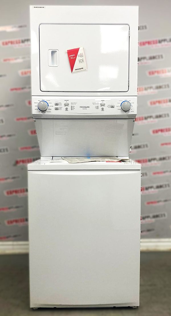 Open Box Frigidaire 27” Laundry Center Washer and Dryer FLCE752CAW4 SKU: EAC23019 For Sale