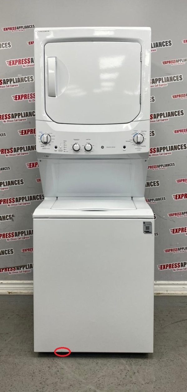 Open Box GE 27” Laundry Center Washer and Dryer GUV27ESMW0WW For Sale