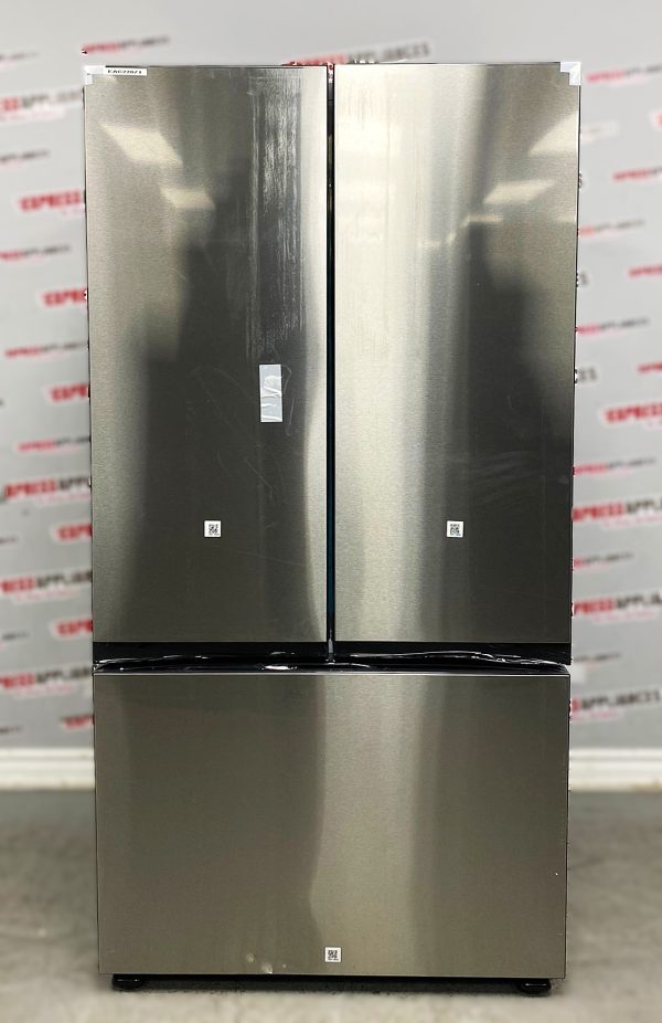 Open Box Samsung 36” French Door Refrigerator RF30BB6200QLAA For Sale