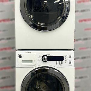 Used GE 24” Front Load Washer and Electric Dryer Stackable Set WCVH4800K2WW PCVH480EK1WW For Sale