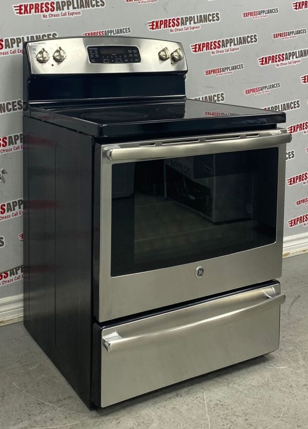 Used GE 30” Freestanding Glass Top Stove JCB830SJ1SS For Sale