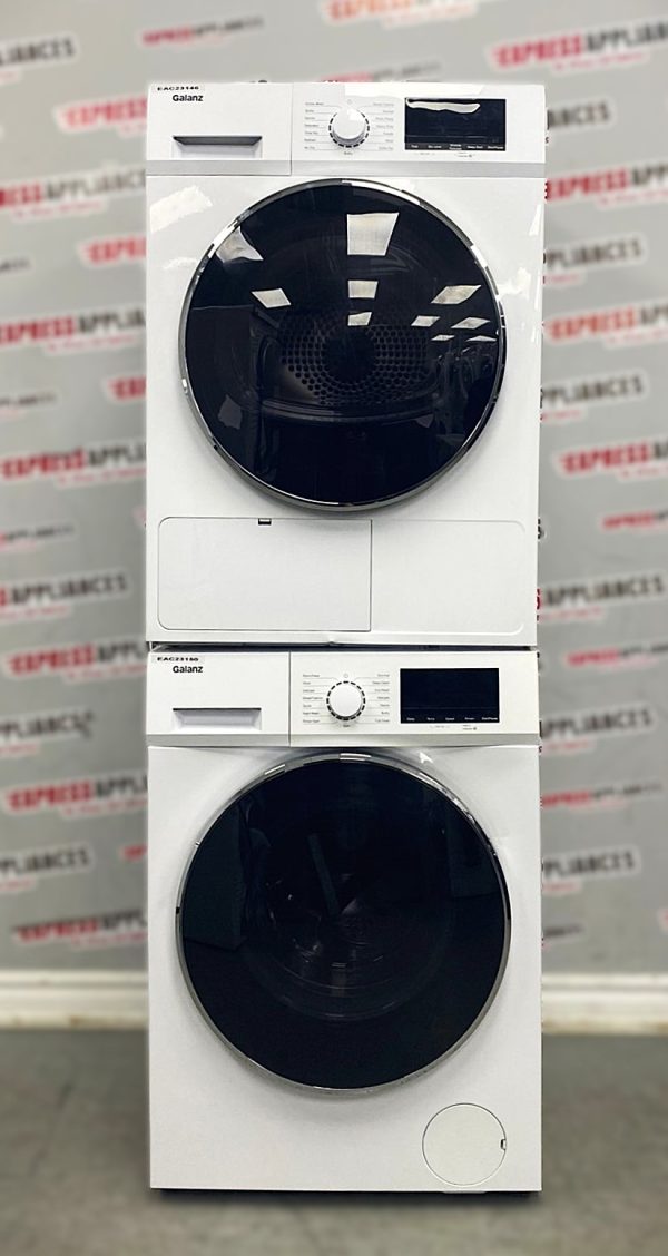 Used Galanz Front Load Washer and Ventless Dryer 24” Stackable Set GLFW22WEA5A GLHD38WEA5C For Sale