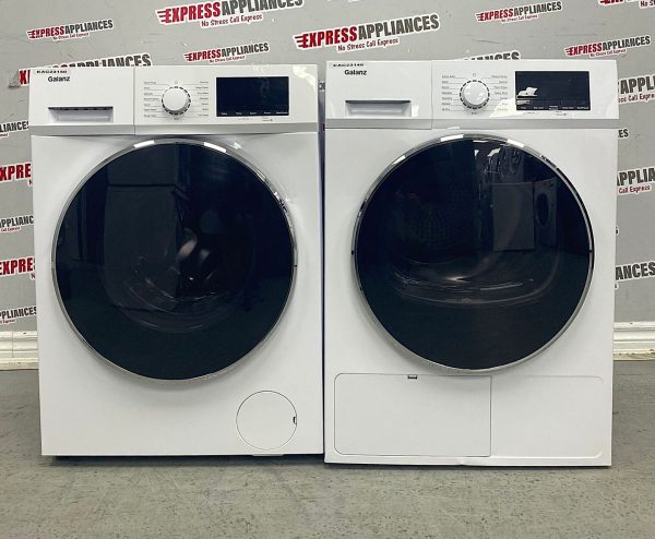 Used Galanz Front Load Washer and Ventless Dryer 24” Stackable Set GLFW22WEA5A GLHD38WEA5C For Sale