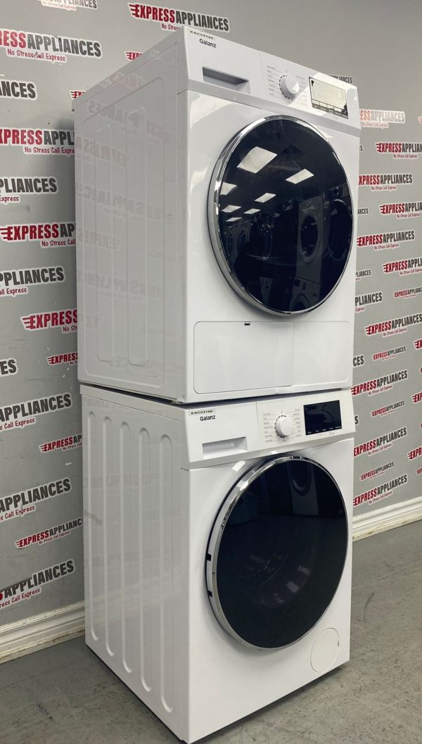 Used Galanz Front Load Washer and Ventless Dryer 24” Stackable Set GLFW22WEA5A GLHD38WEA5C For Sale