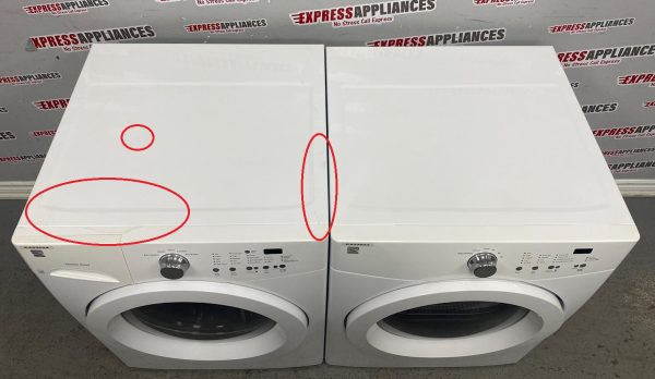 Used Kenmore 27” Front Load Washer and Dryer Stackable Set 970L48022A0 970L88022A0 For Sale