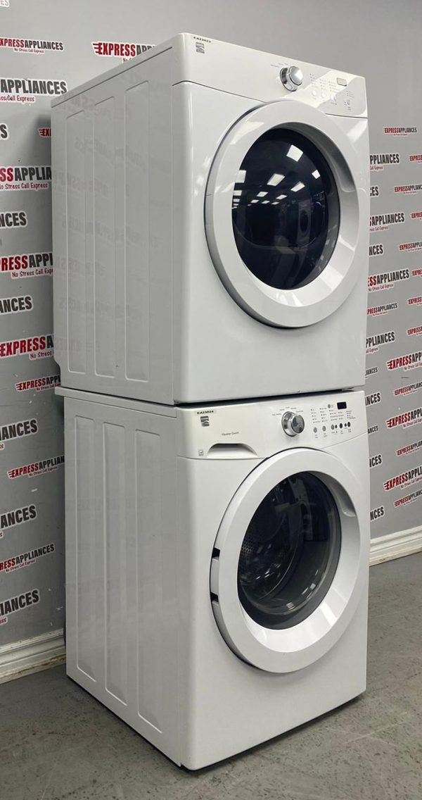 Used Kenmore 27” Front Load Washer and Dryer Stackable Set 970L48022A0 970L88022A0 For Sale