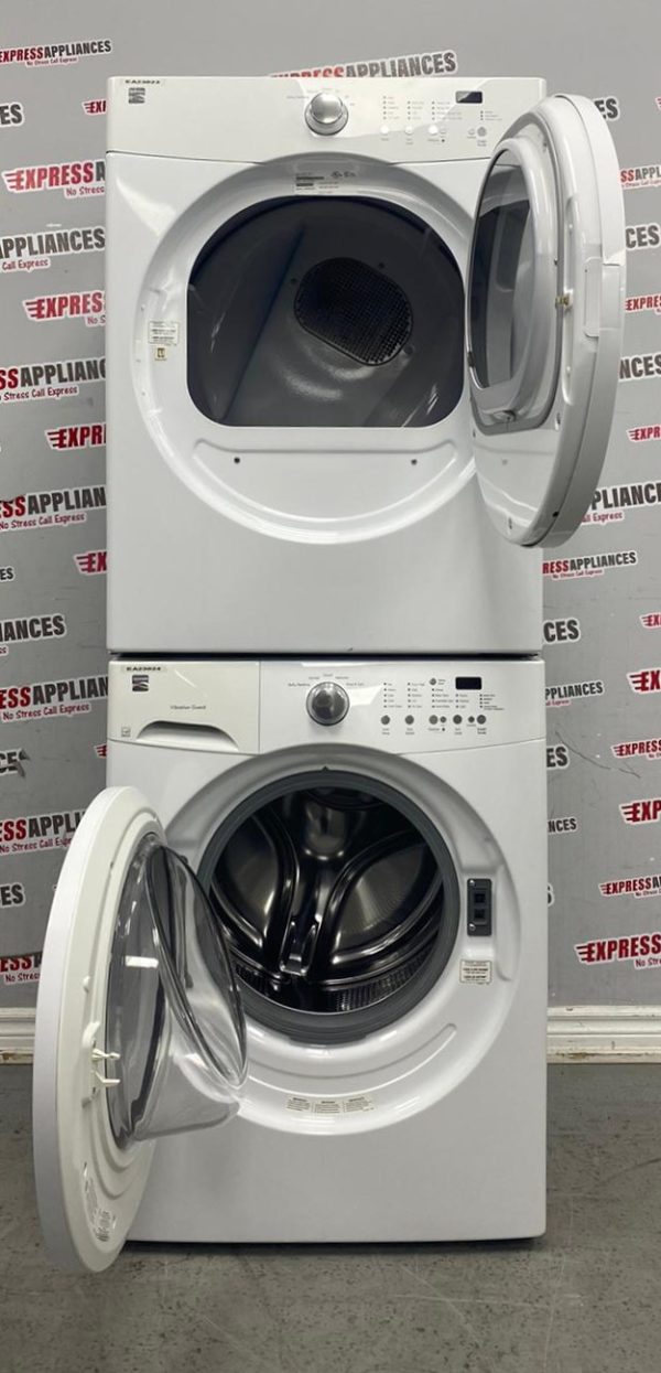 Used Kenmore 27” Front Load Washer and Dryer Stackable Set 970L48022A0 970L88022A0 For Sale