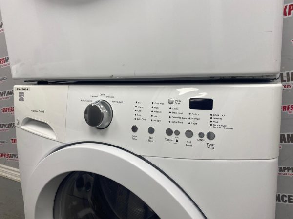 Used Kenmore 27” Front Load Washer and Dryer Stackable Set 970L48022A0 970L88022A0 For Sale