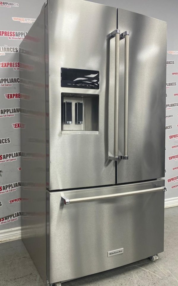 Used KitchenAid 36” French Doors Refrigerator KRFF507HPS02 For Sale