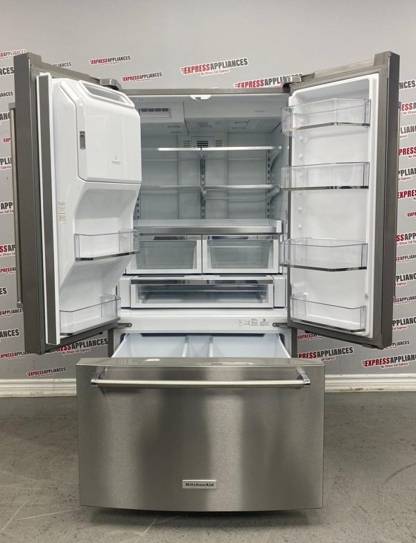 Used KitchenAid 36” French Doors Refrigerator KRFF507HPS02 For Sale