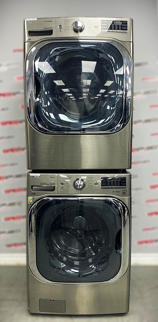 Used LG 29” Front Load	Washer and Electric Dryer Stackable Set WM8000HVA DLEX8000V For Sale