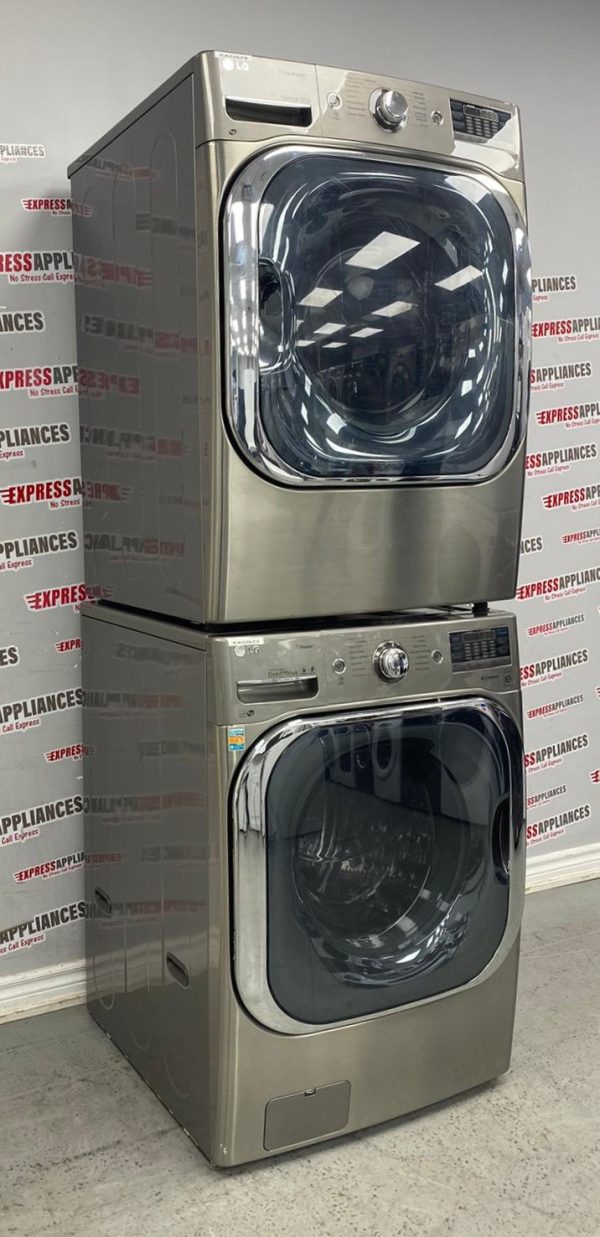 Used LG 29” Front Load	Washer and Electric Dryer Stackable Set WM8000HVA DLEX8000V For Sale