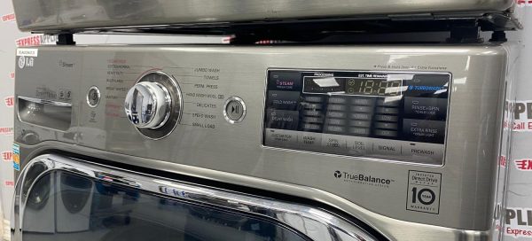 Used LG 29” Front Load	Washer and Electric Dryer Stackable Set WM8000HVA DLEX8000V For Sale