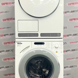 Used Miele 24” Front Load Washer and Ventless Dryer Stackable Set W1623 T7644C For Sale